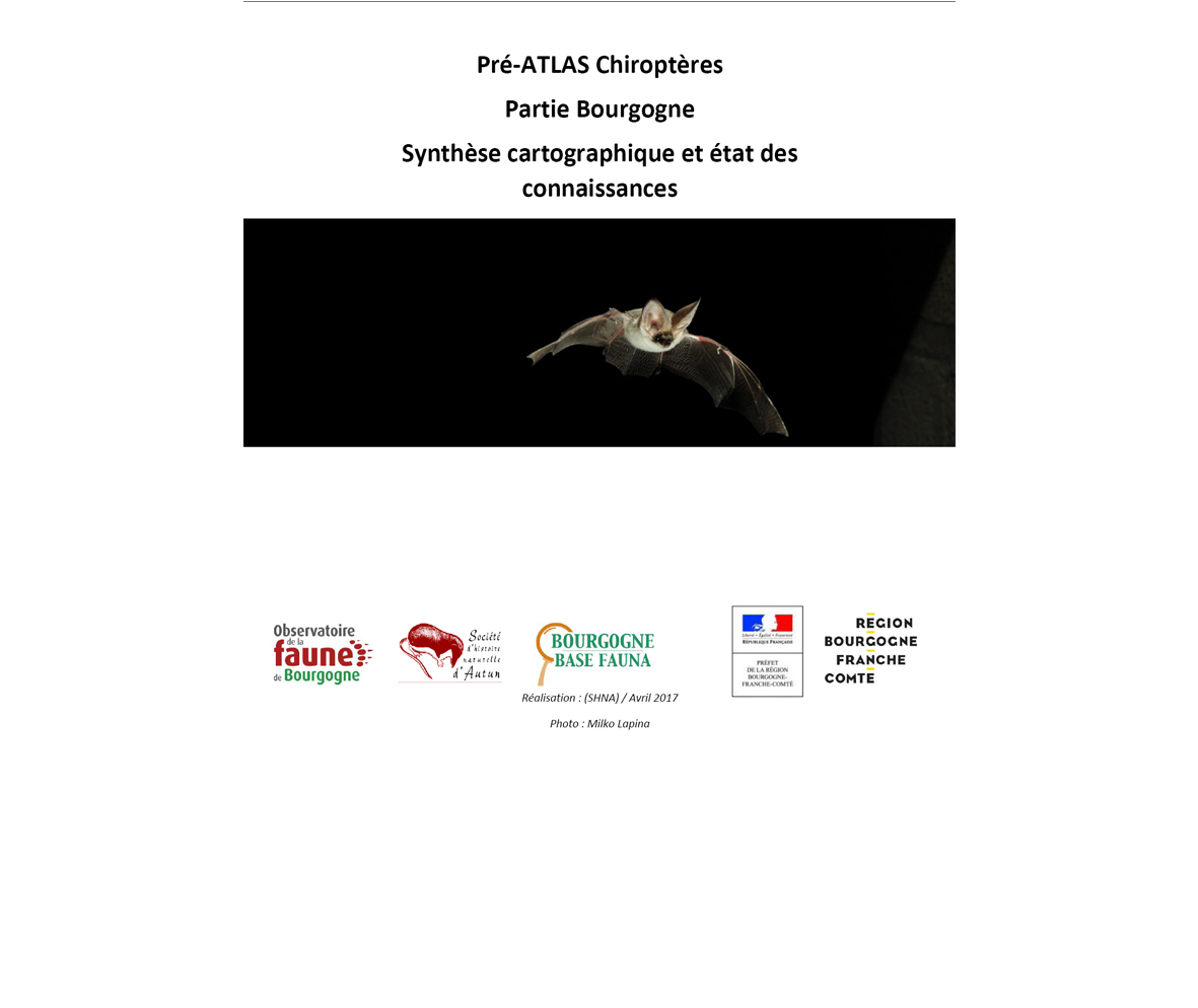 <center>Atlas pr&eacute;liminaire pour les chauves-souris en Bourgogne &agrave; consulter </center>